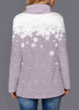 Snowman Print Cowl Neck Sweatshirt