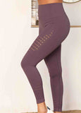 Skinny High Waisted Solid Elastic Detail Legging