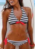 Stripe Bandage Bikini