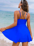 Strap U-Neck Elegant Classic Swimdresses