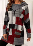 Plaid Pocket Long Sleeve Hoodie