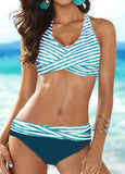 Stripe Printed Bikini Set