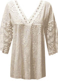 Lace Cut-Out Embroidered Blouse