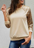 Sequin Stitched Crew Neck Sweatshirt