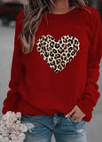 Heart-Shaped Color Block Pullovers Sweatshirt