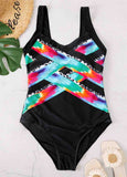 Color Block One-piece Swimwear