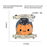 Cartoon Halloween Alloy Brooch Pumpkin &Cat Pin