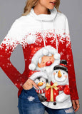 Snowman Print Cowl Neck Sweatshirt