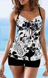 Printed Wide Strap Tankini Set