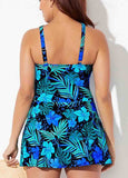 Floral High Neck Warp Swimdress