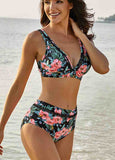 Floral Printed High Waist Bikini Set