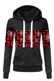 Plaid Color Block Long Sleeve Hoodie