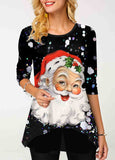 Christmas Printed Round Neck T Shirt