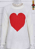 Cute Heart Print Knitted Sweaters