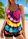 Metal Ring Blackish  Tankini  Set