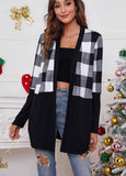 Plaid Print Long Sleeve Cardigan