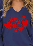 Heart Print V-Neck T-Shirt