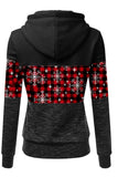 Plaid Color Block Long Sleeve Hoodie