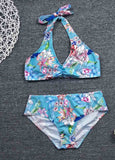 Halter Floral Printed Bikinis Swimwear