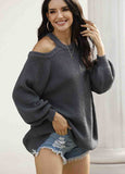 Solid Criss Cross Back Long Sleeve Sweater