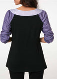 Colorblock Contrast Pocket Long Sleeve T-Shirt