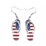 Flag Printed  Silver Earrings