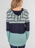 Pullover Stripe Contrast Hoodie Sweatshirt