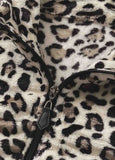 Leopard Print 1/4 Zip Turn-down Collar Sweatshirt