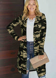 Camo Print Long Cardigan