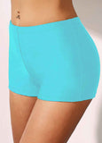 Mid Waisted Elastic Detail Swimwear Shorts