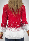 Red Christmas Print Sweatshirt