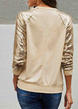 Sequin Stitched Crew Neck Sweatshirt