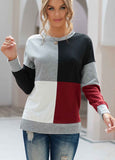 Color Block Long Sleeves Pullover Sweatshirt