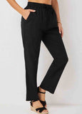 High Waisted Pocket Detail Solid Pants