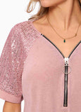 Sequin  Zip T-shirt