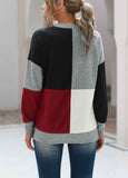 Color Block Long Sleeves Pullover Sweatshirt