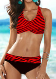 Stripe Printed Bikini Set