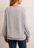 Solid Button Lapel Knit Sweater