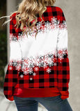 Christmas Snowman Print Drawstring  Sweatshirt