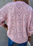 Heart-Shaped Hollow Knitted Sweater