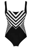 Striped Spaghetti Strap One-piece Swimsuits