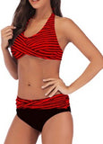 Stripe Printed Bikini Set