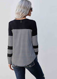 Stripe Pocket Long-Sleeve Top