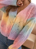 V-Neckline Color Block Loose Regular Shift Sweaters