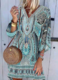 Printed Strap V-Neck Fresh  Cover-ups