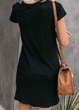 V Neck Knotted Short Sleeve Dress