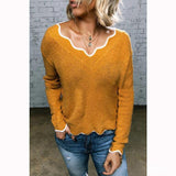 V-neck knitted cute Pullover Sweater