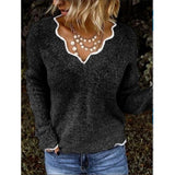 V-neck knitted cute Pullover Sweater